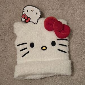 Hello Kitty Fuzzy White and Red Kids Hat